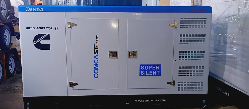 Planta 125 kW, lado de servicio con logo Cummins