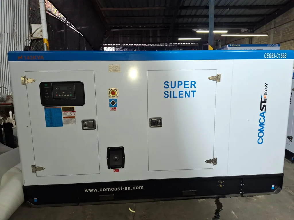 Planta 125 kW Super Silent en almacén, lado de control