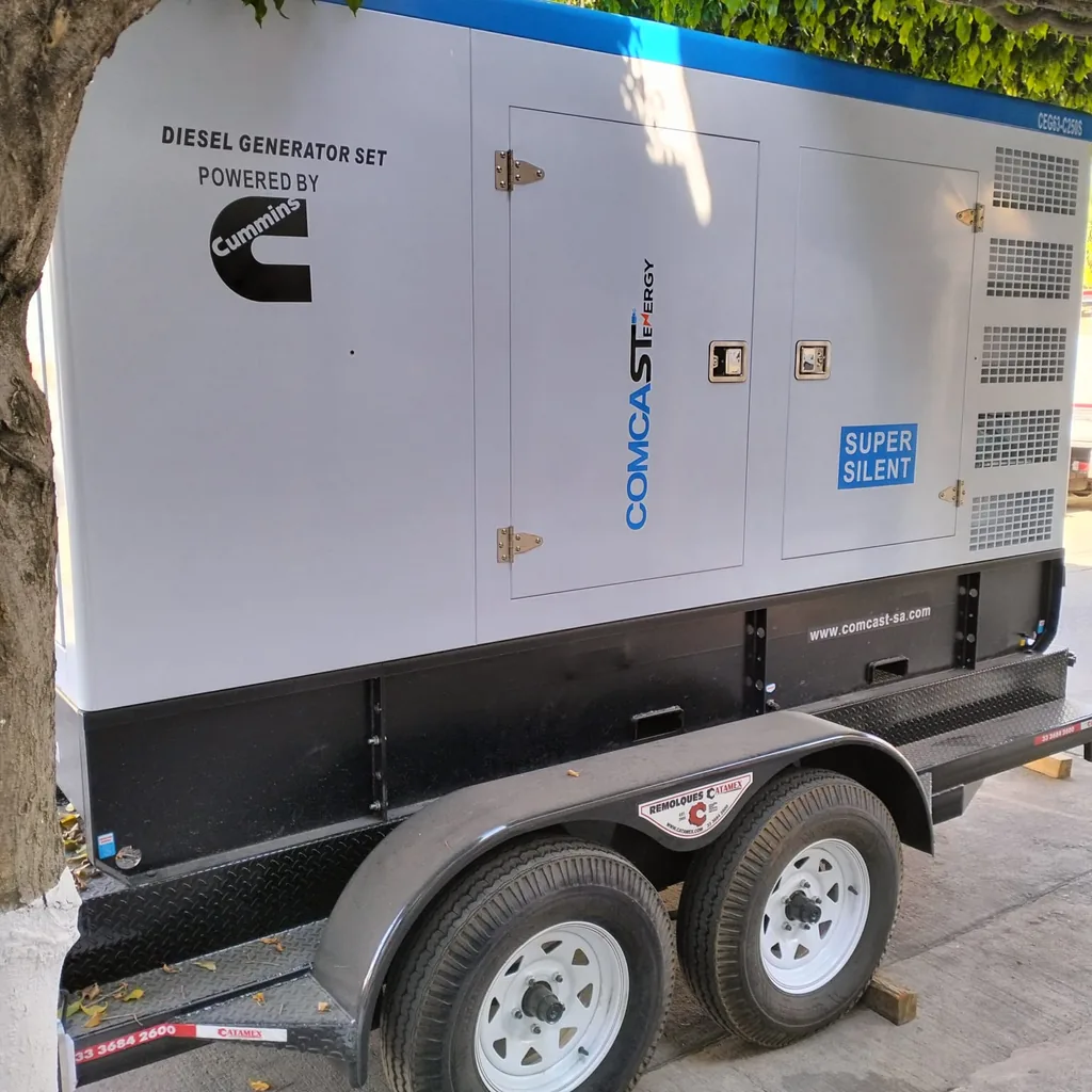 Planta 200 kW en remolque con logo Cummins, modelo CEG63-C250S de 200 kW