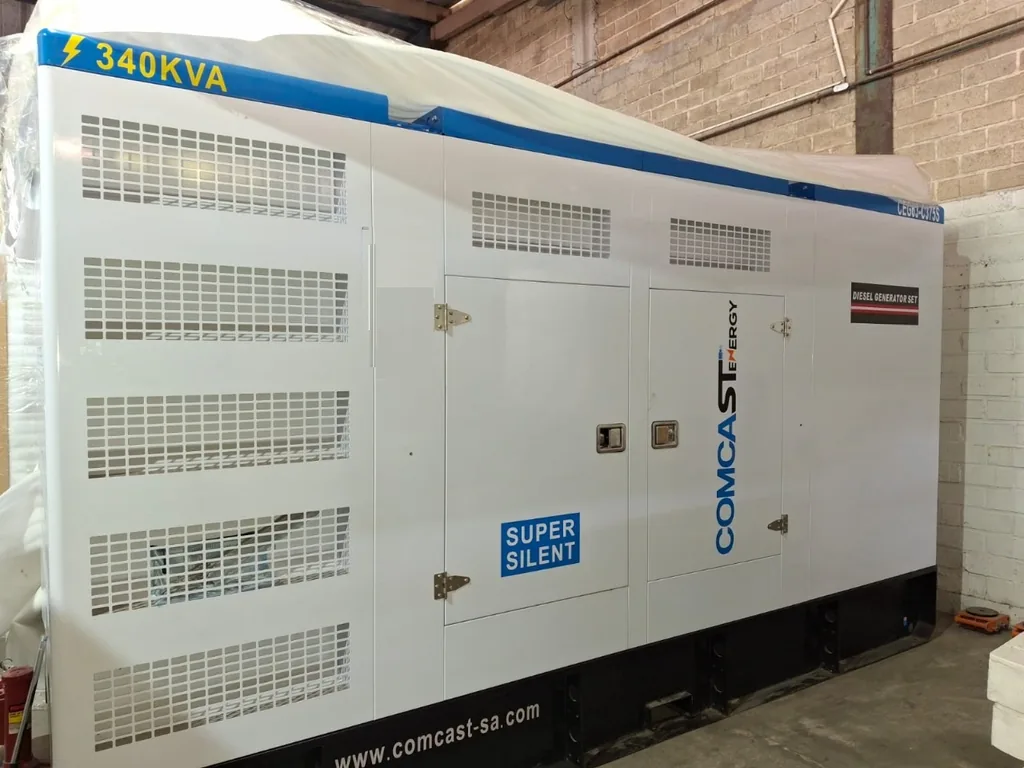 Planta 300 kW Super Silent, vista 3/4, modelo CEG63-C375S de 300 kW