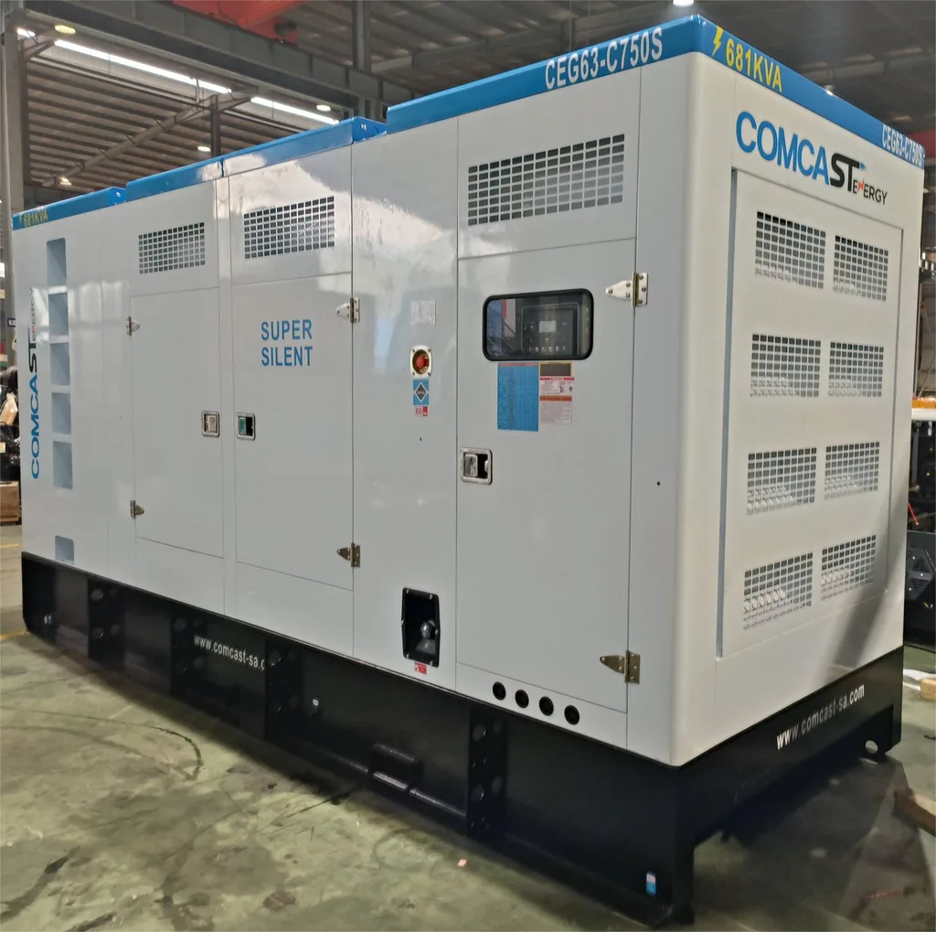 Planta 600 kW, vista 3/4, modelo CEG63-C750S de 600 kW